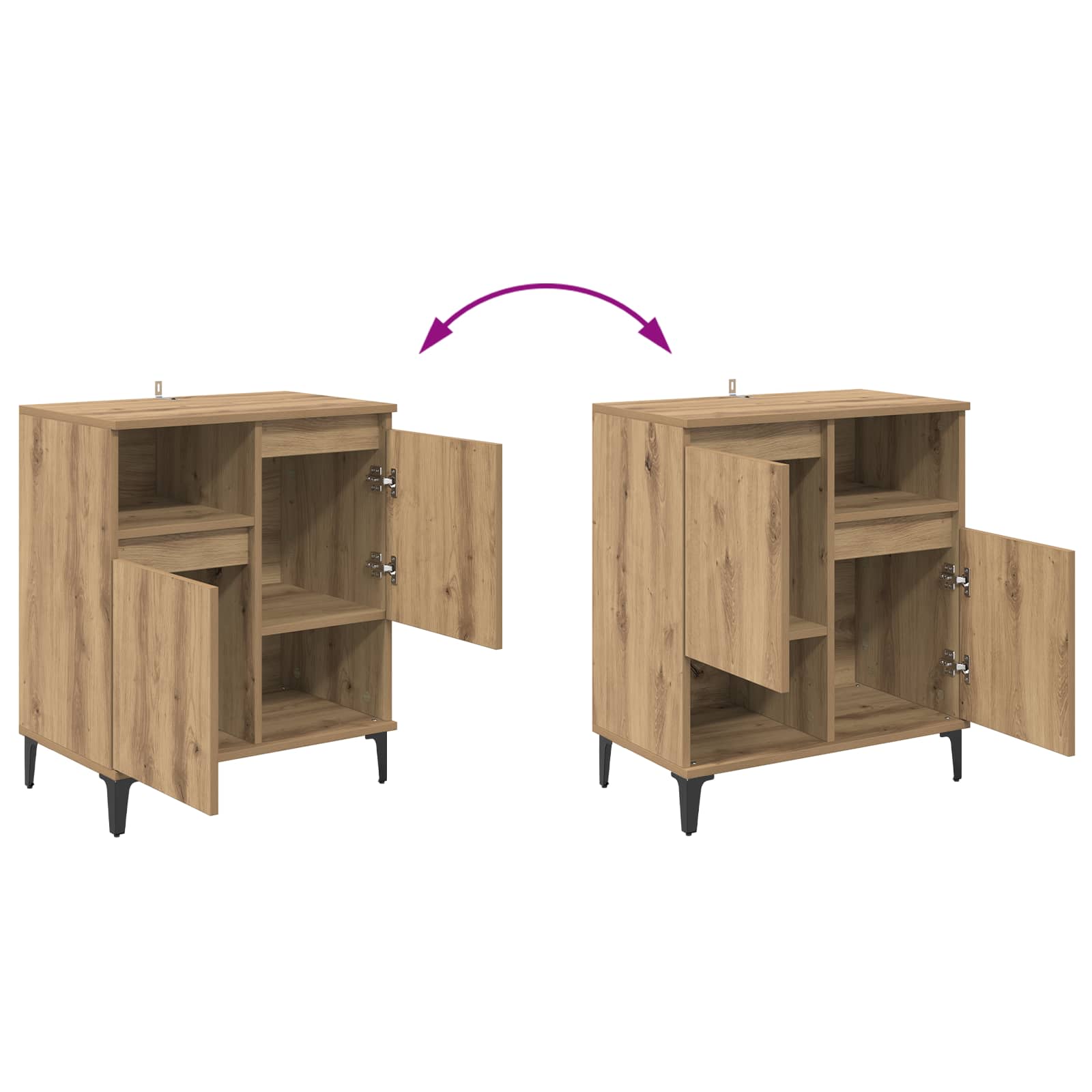 vidaXL Bufet Dąb rzemieślniczy 60 x 35 x 70 cm Materiał drewnopochodny
