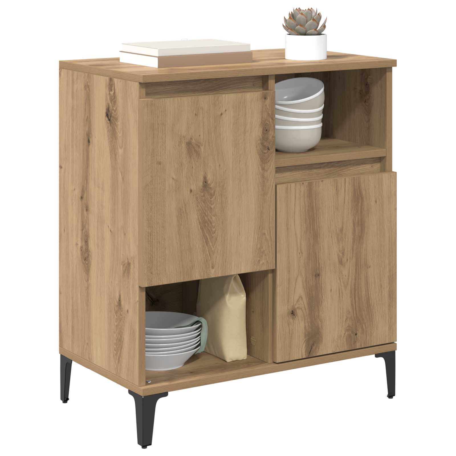 vidaXL Bufet Dąb rzemieślniczy 60 x 35 x 70 cm Materiał drewnopochodny