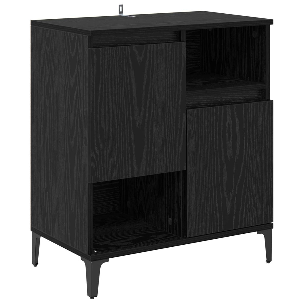 vidaXL Bufet Czarny Dąb 60 x 35 x 70 cm Materiał drewnopochodny