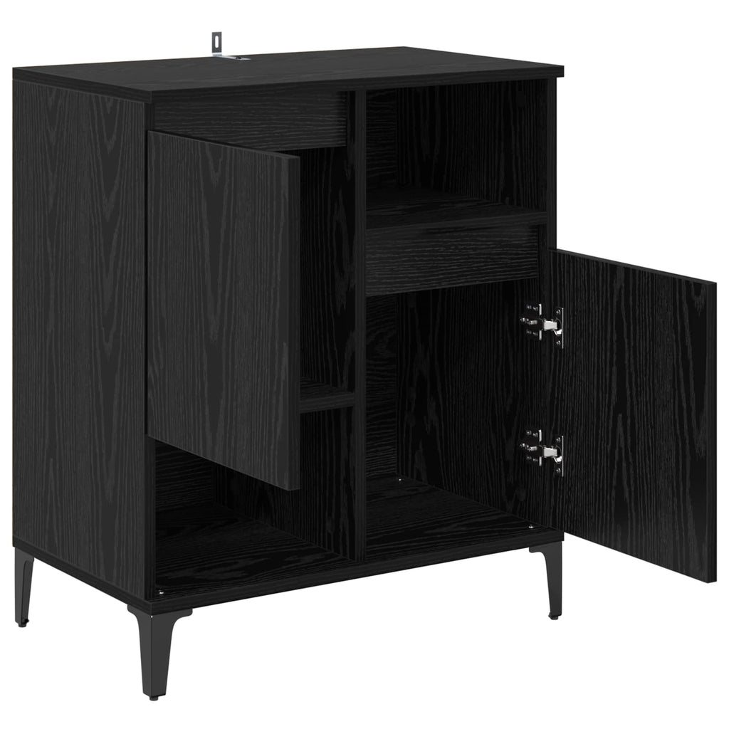 vidaXL Bufet Czarny Dąb 60 x 35 x 70 cm Materiał drewnopochodny