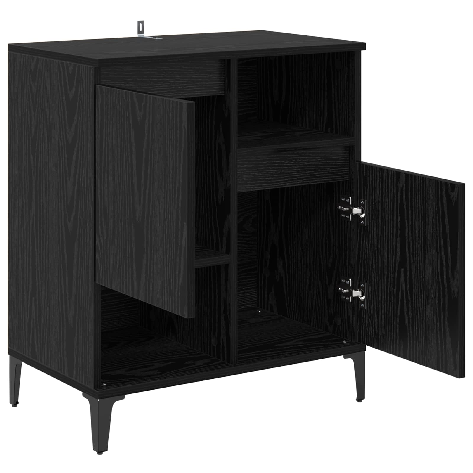 vidaXL Bufet Czarny Dąb 60 x 35 x 70 cm Materiał drewnopochodny