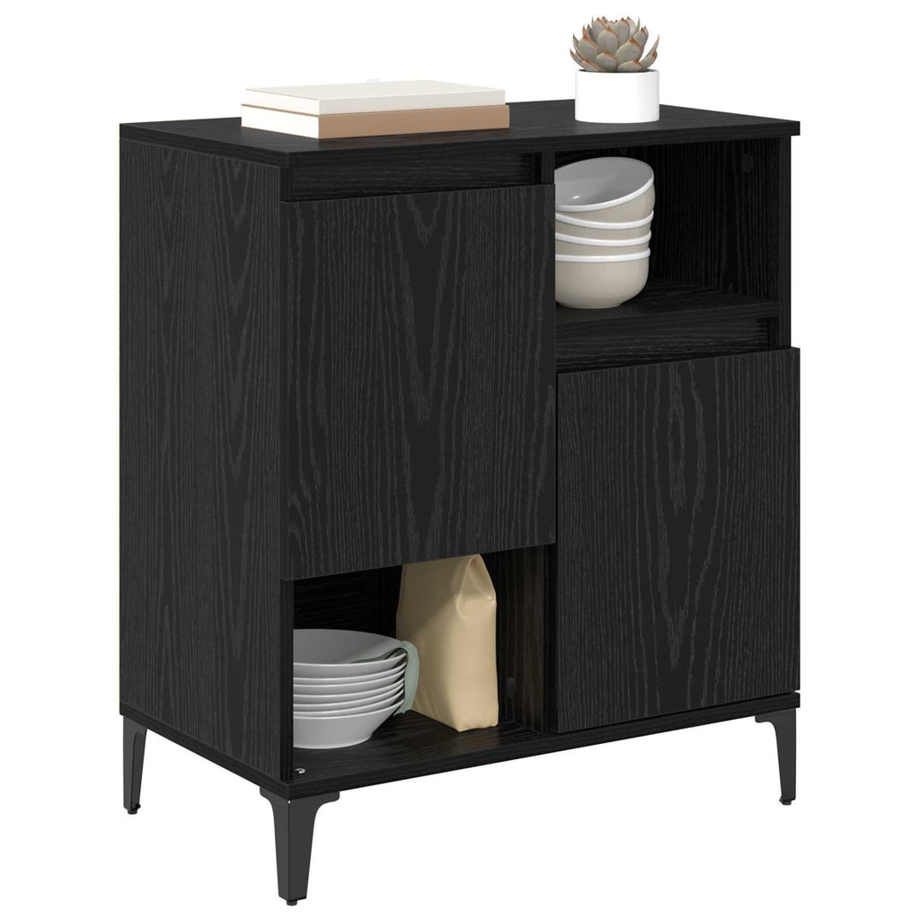 vidaXL Bufet Czarny Dąb 60 x 35 x 70 cm Materiał drewnopochodny