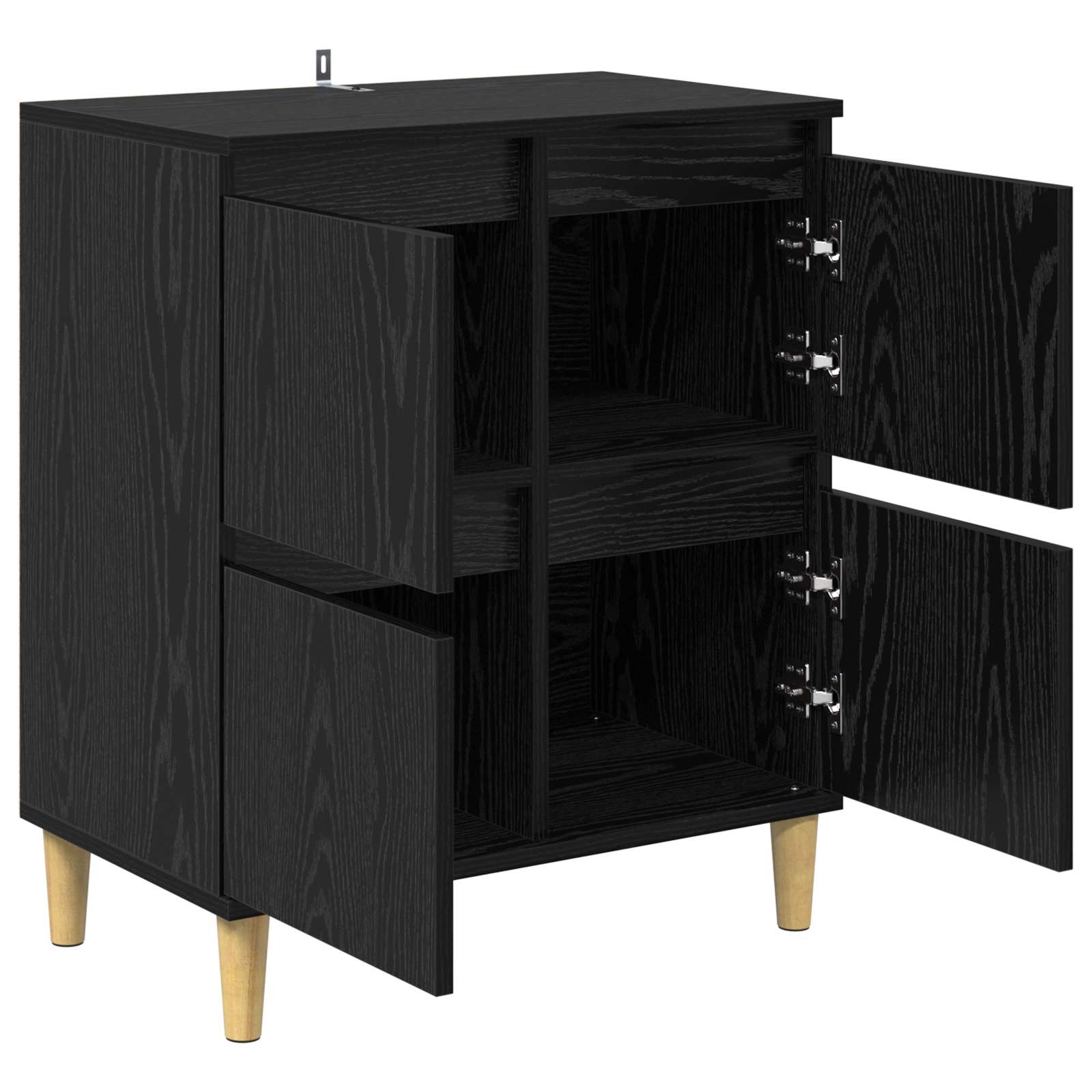 vidaXL Bufet Czarny Dąb 60 x 35 x 70 cm Materiał drewnopochodny