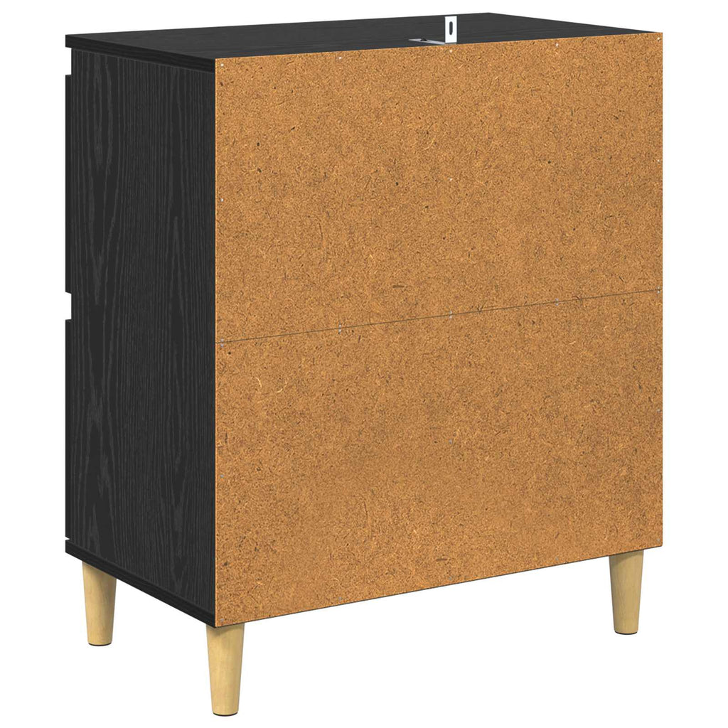 vidaXL Bufet Czarny Dąb 60 x 35 x 70 cm Materiał drewnopochodny