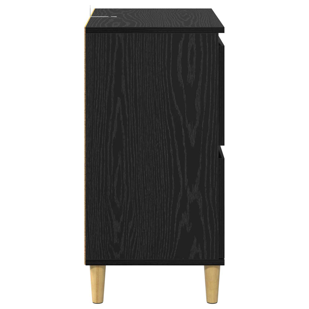 vidaXL Bufet Czarny Dąb 60 x 35 x 70 cm Materiał drewnopochodny