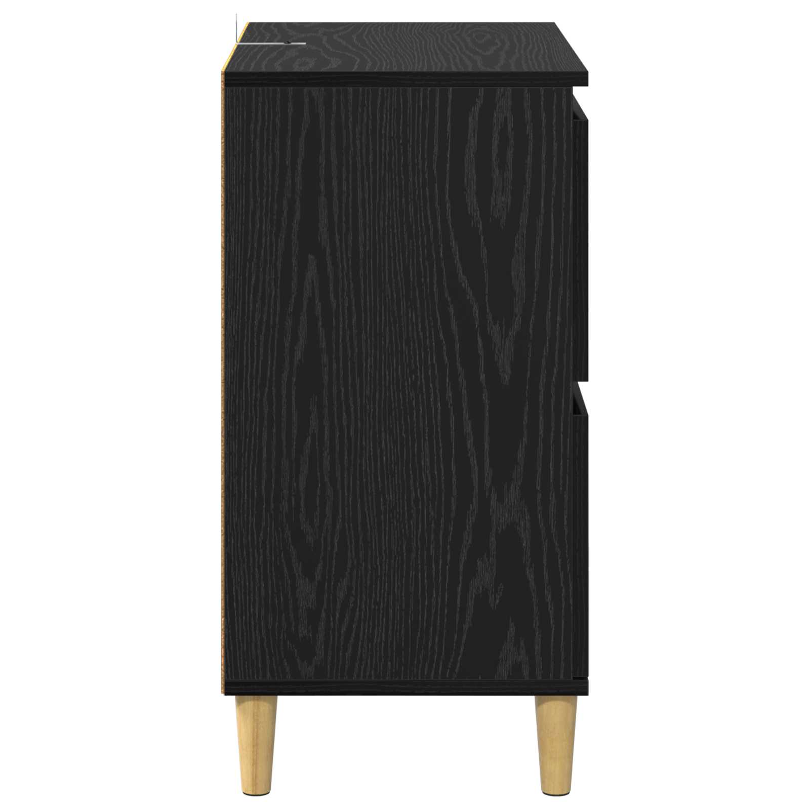 vidaXL Bufet Czarny Dąb 60 x 35 x 70 cm Materiał drewnopochodny