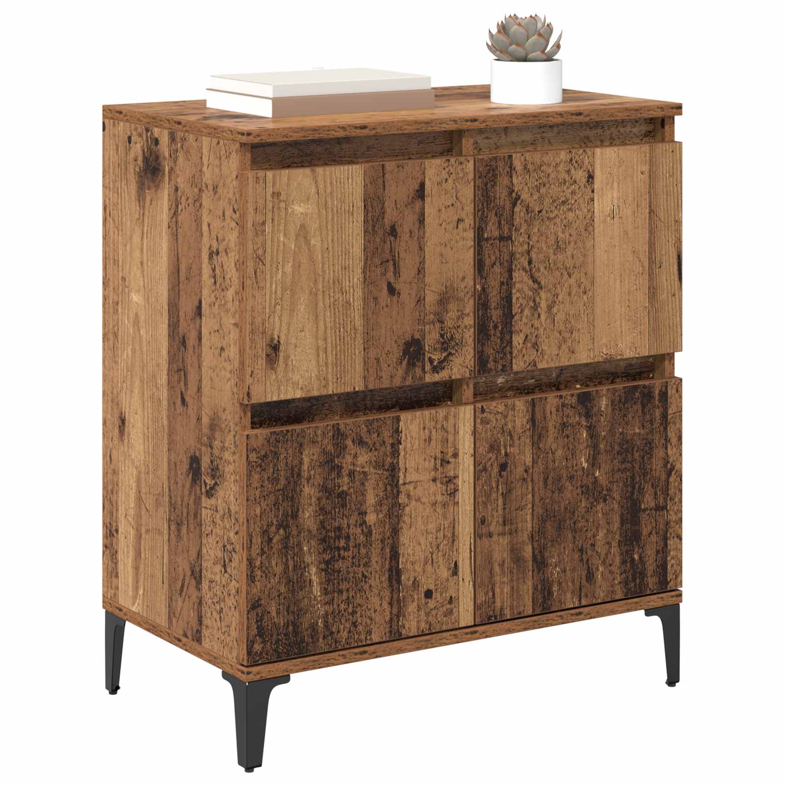 vidaXL Bufet Stare drewno 60 x 35 x 70 cm Drewno inżynieryjne i żelazo