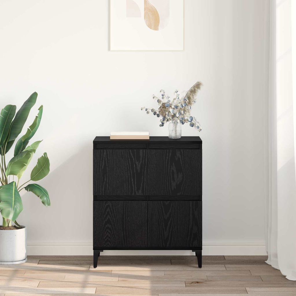 vidaXL Bufet Czarny Dąb 60 x 35 x 70 cm Drewno inżynieryjne i żelazo