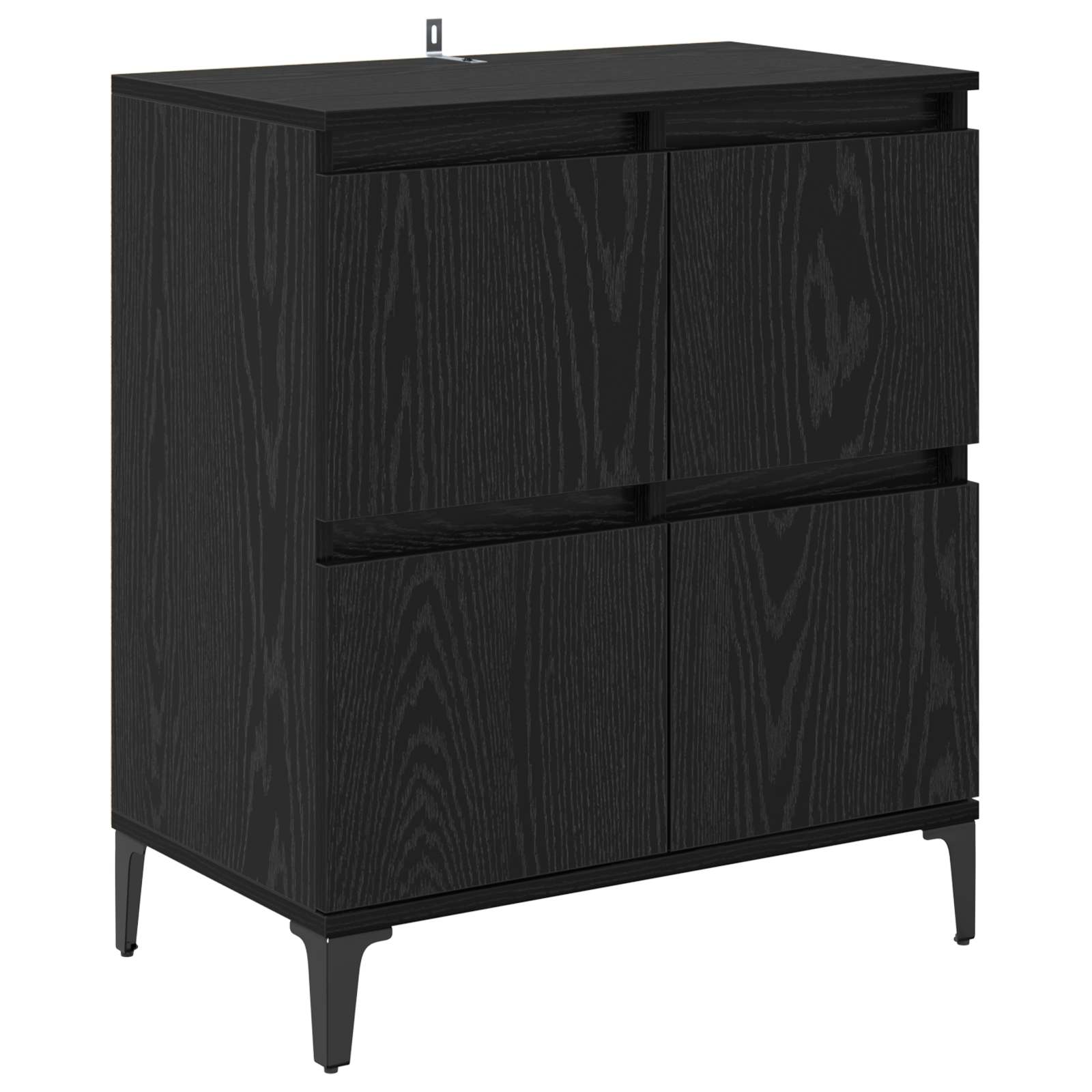 vidaXL Bufet Czarny Dąb 60 x 35 x 70 cm Drewno inżynieryjne i żelazo