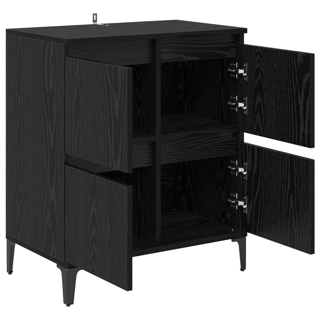 vidaXL Bufet Czarny Dąb 60 x 35 x 70 cm Drewno inżynieryjne i żelazo