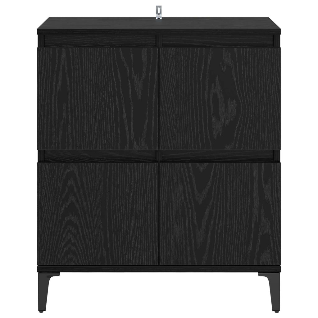 vidaXL Bufet Czarny Dąb 60 x 35 x 70 cm Drewno inżynieryjne i żelazo