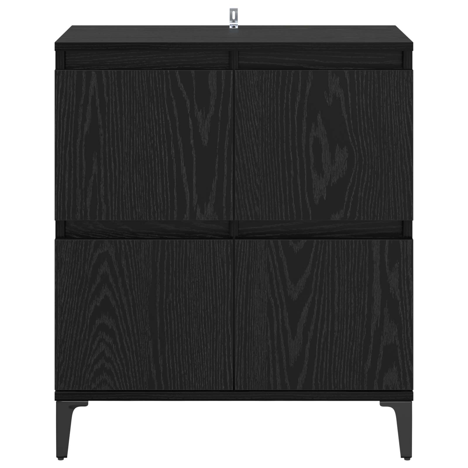 vidaXL Bufet Czarny Dąb 60 x 35 x 70 cm Drewno inżynieryjne i żelazo