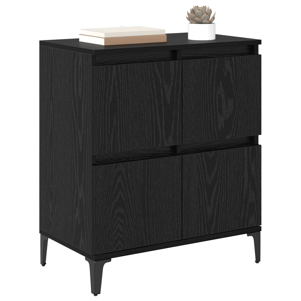 vidaXL Bufet Czarny Dąb 60 x 35 x 70 cm Drewno inżynieryjne i żelazo