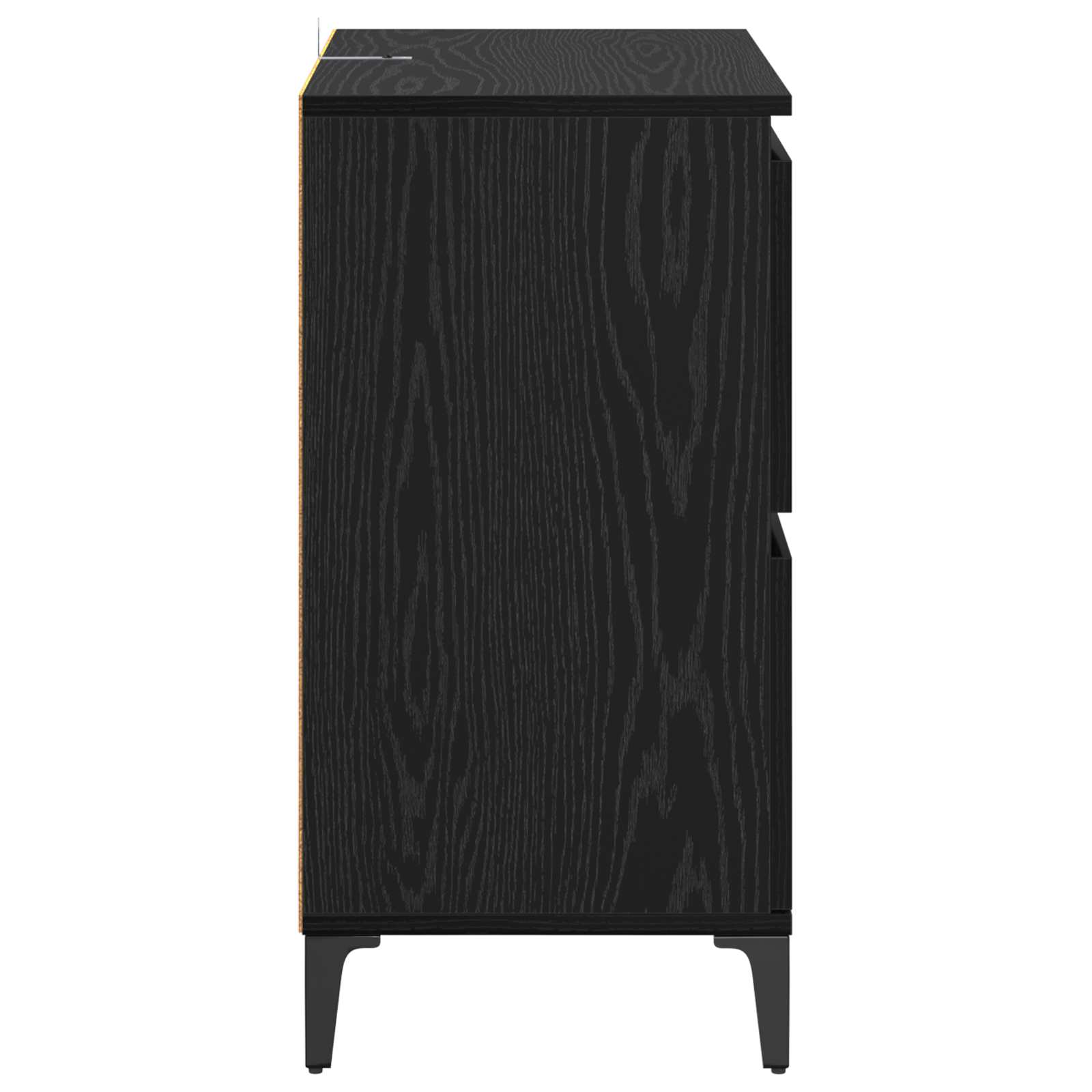 vidaXL Bufet Czarny Dąb 60 x 35 x 70 cm Drewno inżynieryjne i żelazo