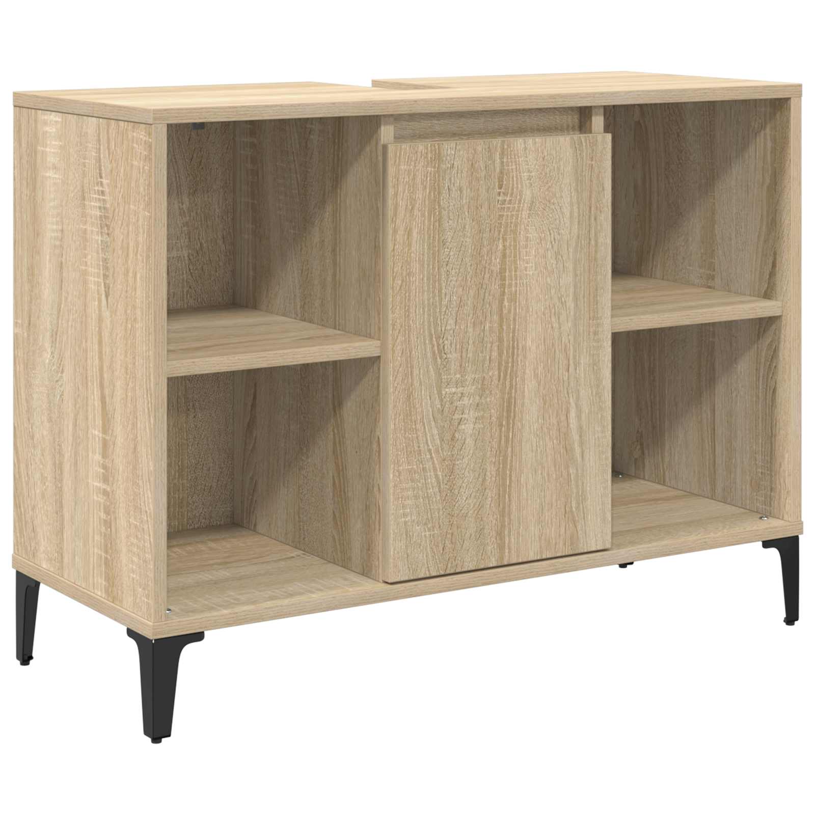 vidaXL Szafka umywalkowa z półką z drzwiami Dąb Sonoma 80 x 33 x 60 cm