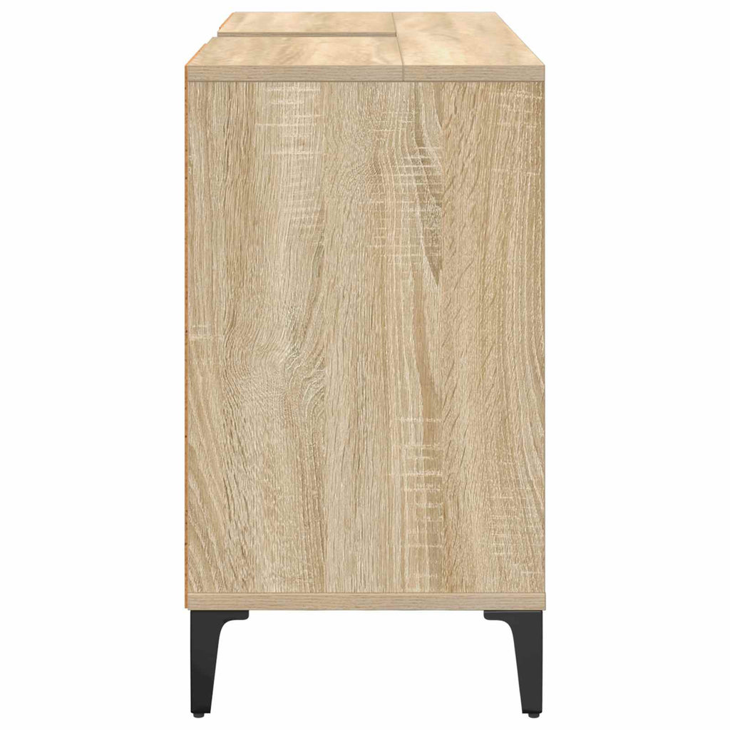 vidaXL Szafka umywalkowa z półką z drzwiami Dąb Sonoma 80 x 33 x 60 cm