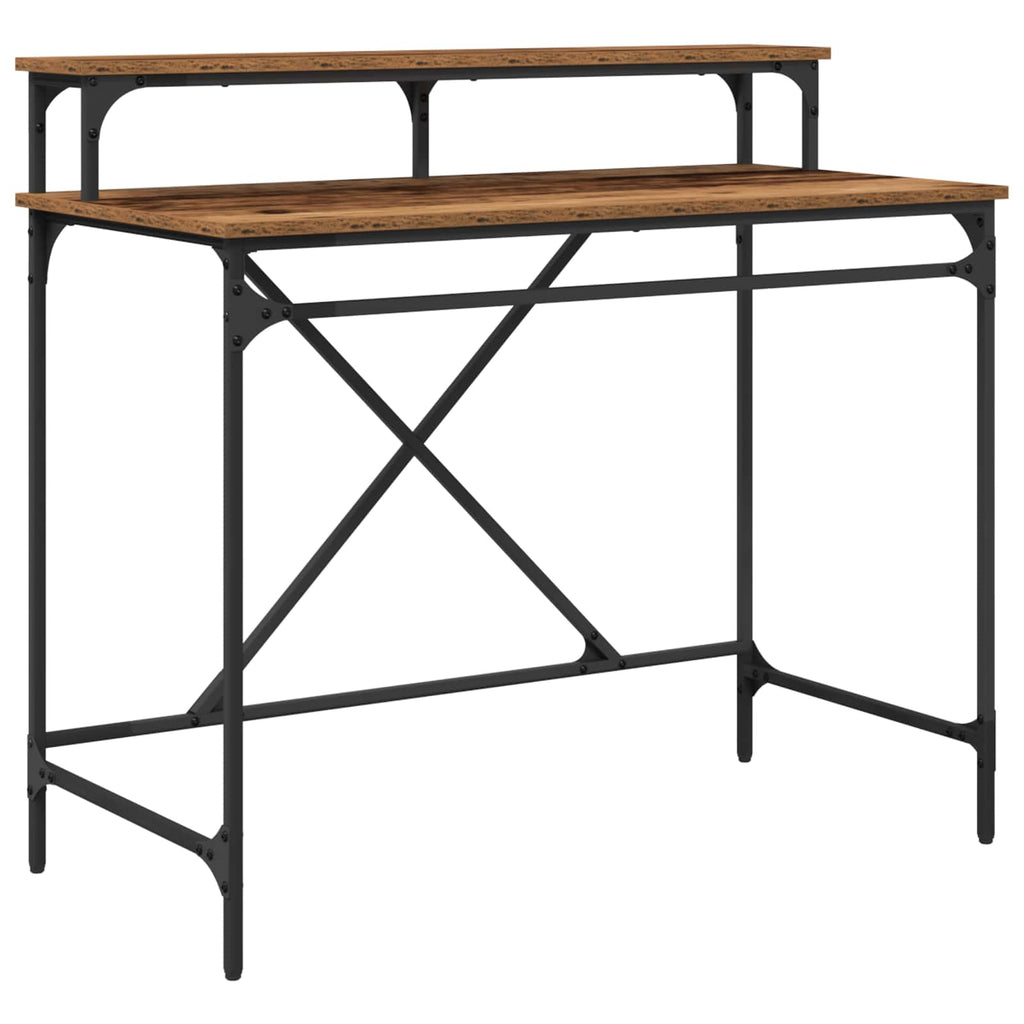 vidaXL Biurko Stare drewno 100 x 50 x 90 cm Materiał drewnopochodny