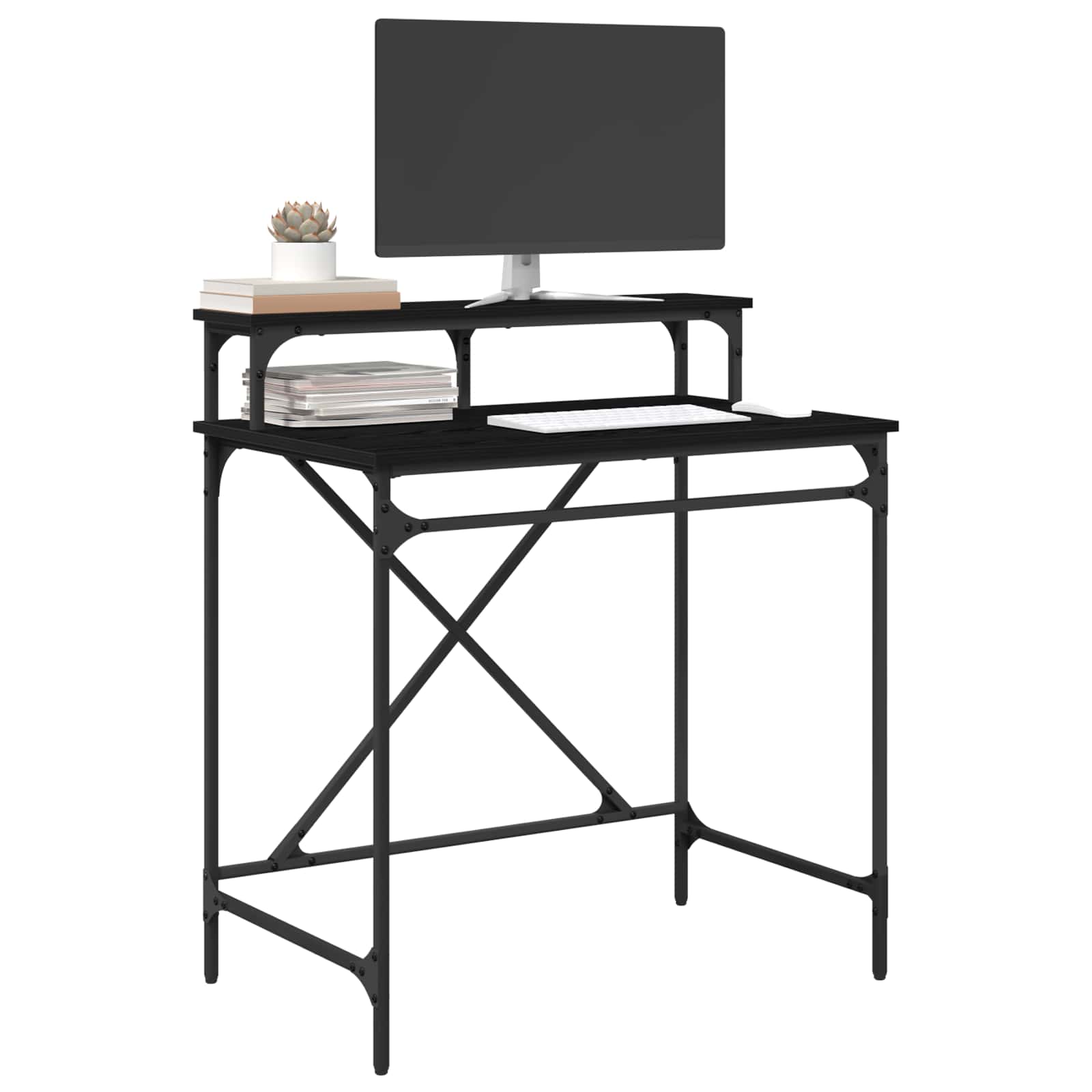vidaXL Biurko Czarny Dąb 80 x 50 x 90 cm Materiał drewnopochodny