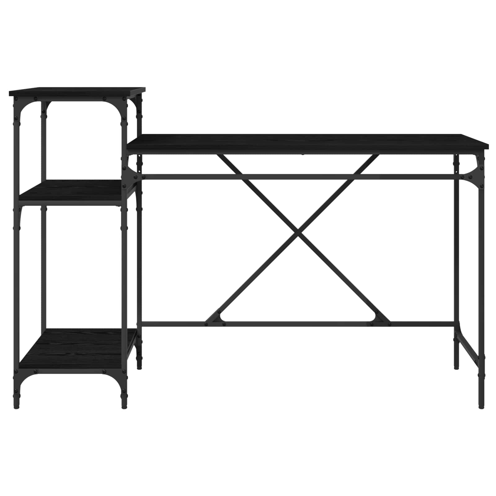 vidaXL Biurko Czarny Dąb 135 x 50 x 90 cm Materiał drewnopochodny