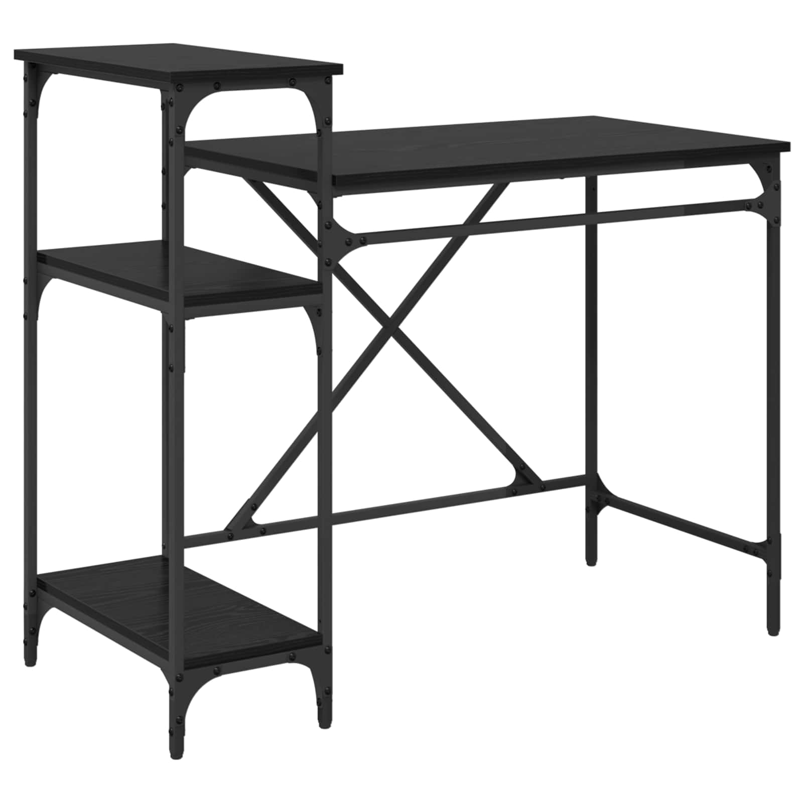 vidaXL Biurko Czarny Dąb 105 x 50 x 90 cm Materiał drewnopochodny