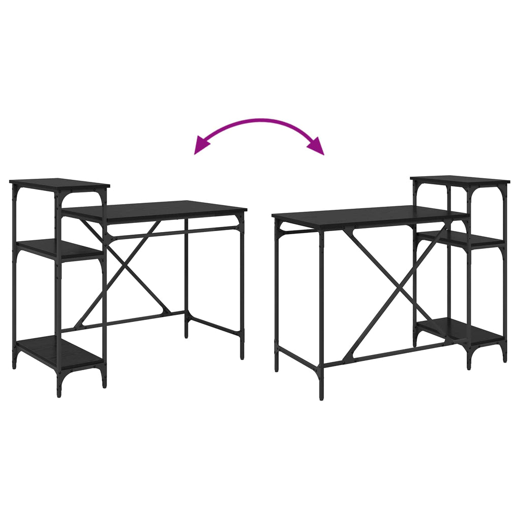 vidaXL Biurko Czarny Dąb 105 x 50 x 90 cm Materiał drewnopochodny