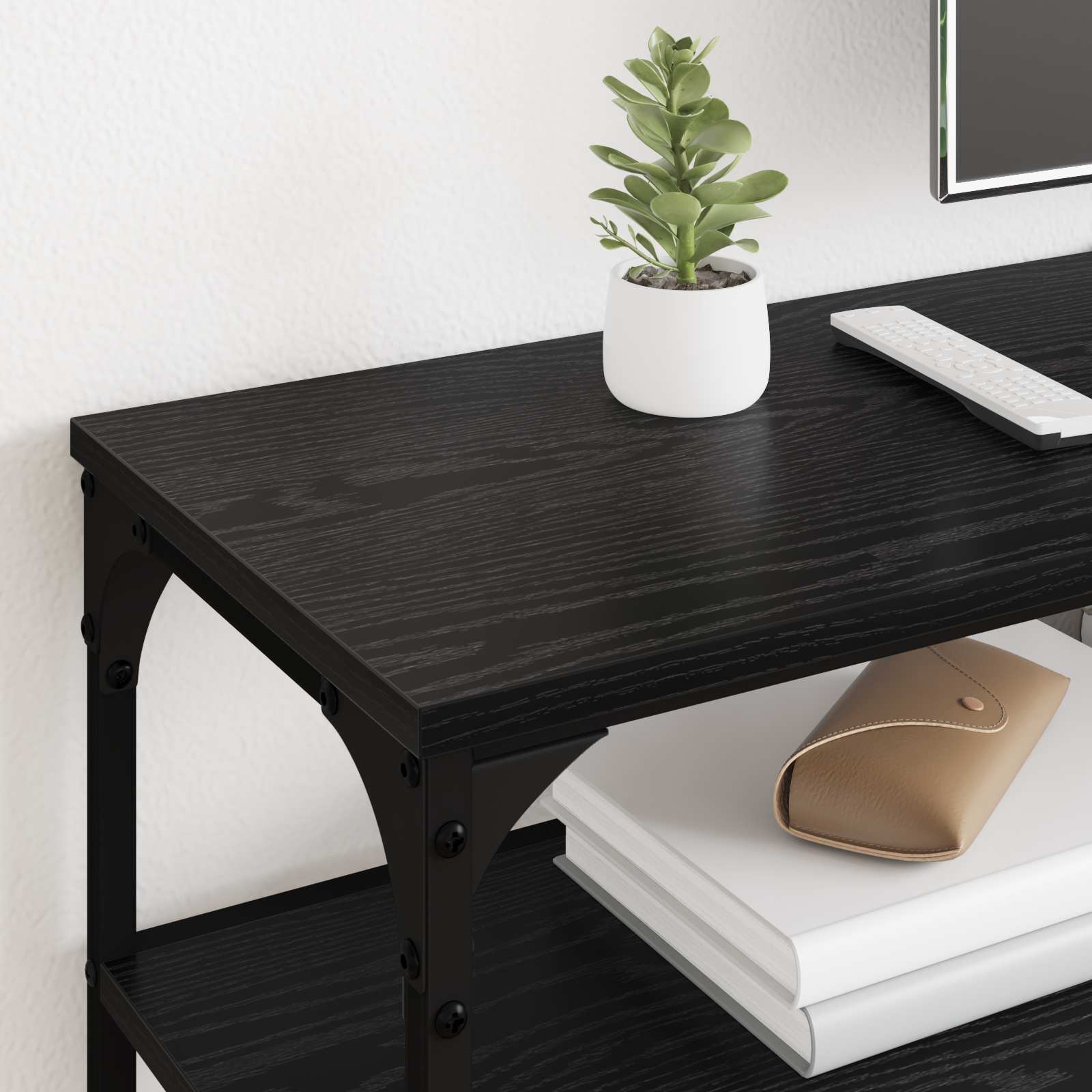 vidaXL Szafka pod telewizor Czarny Dąb 160 x 30 x 50 cm