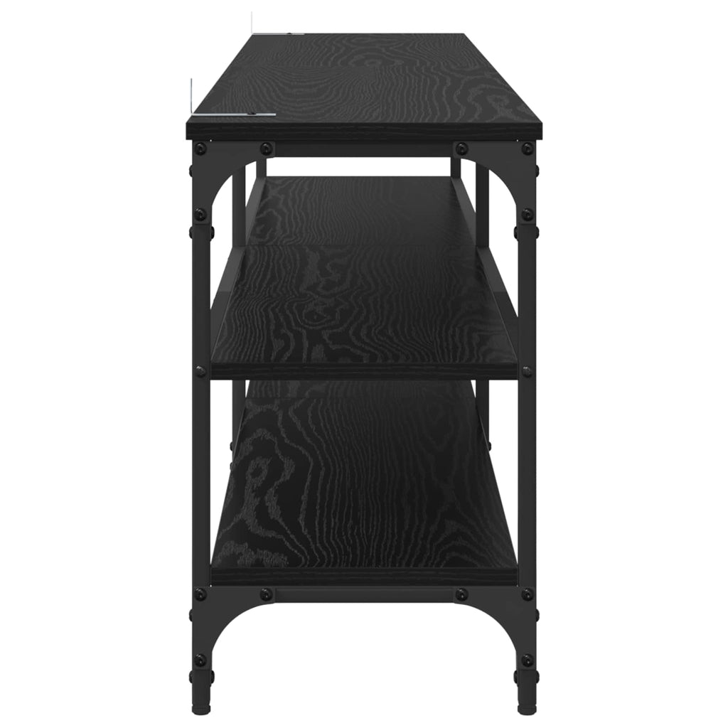 vidaXL Szafka pod telewizor Czarny Dąb 160 x 30 x 50 cm