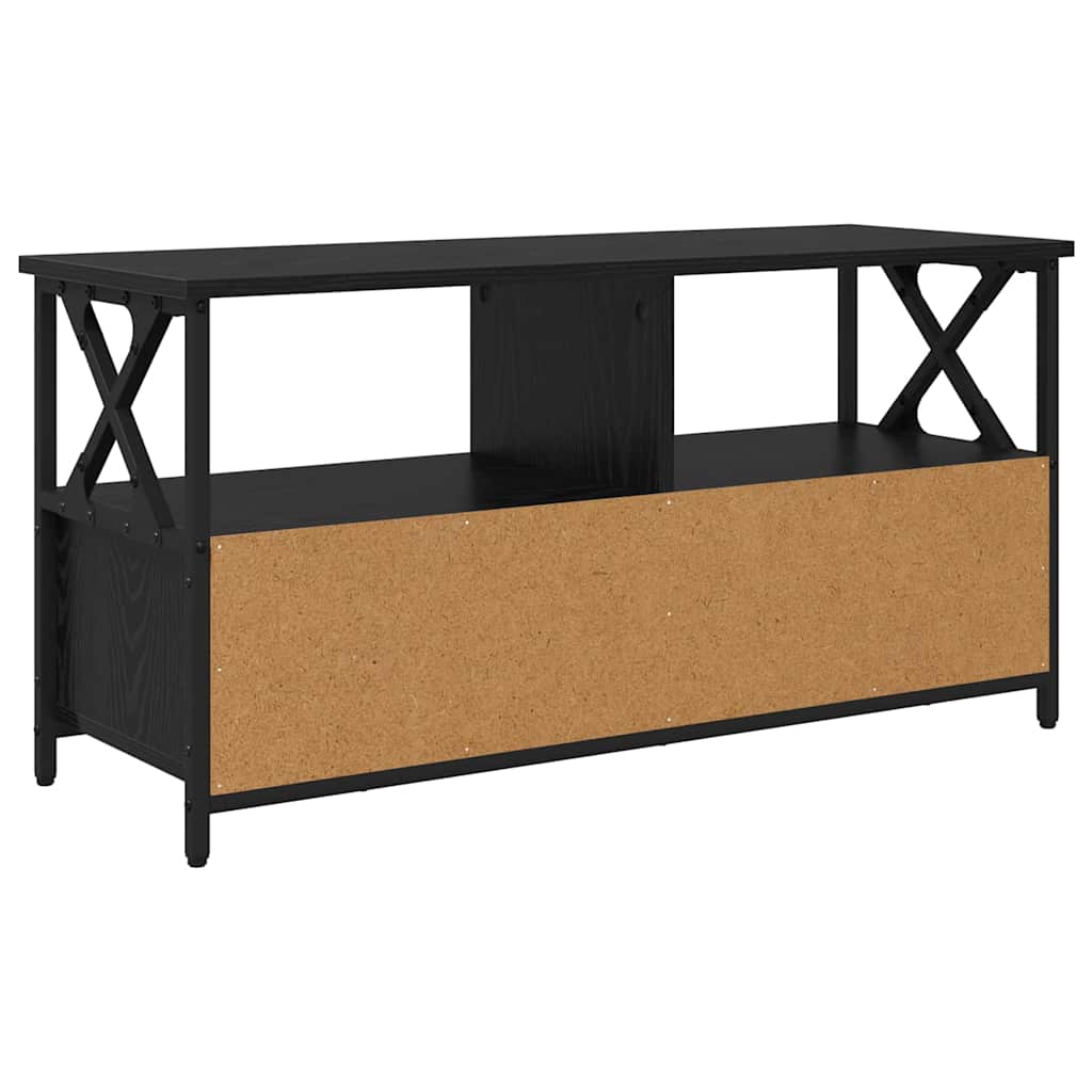vidaXL Szafka pod telewizor z szufladą Czarny Dąb 90 x 33 x 45 cm