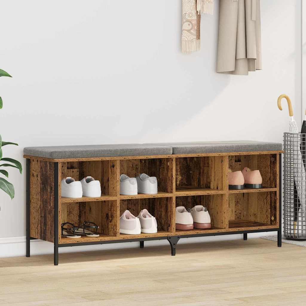 vidaXL Szafka na buty z półką Stare drewno 131 x 35 x 50 cm
