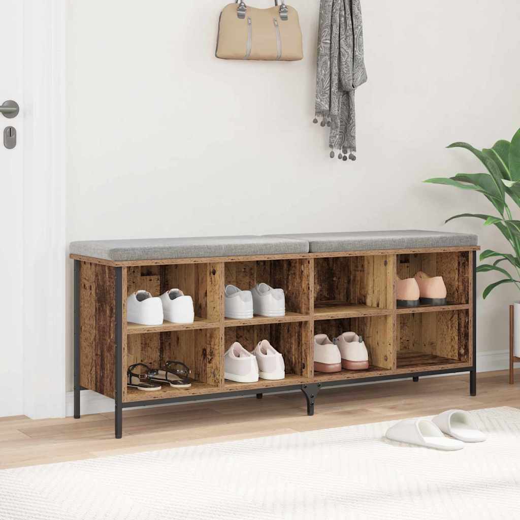 vidaXL Szafka na buty z półką Stare drewno 131 x 35 x 50 cm