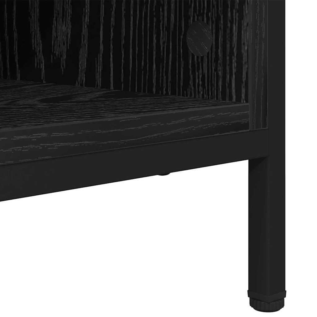 vidaXL Szafka na buty z półką Czarny Dąb 131 x 35 x 50 cm