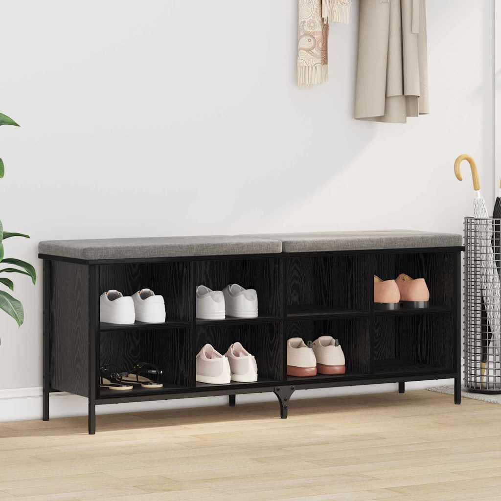 vidaXL Szafka na buty z półką Czarny Dąb 131 x 35 x 50 cm