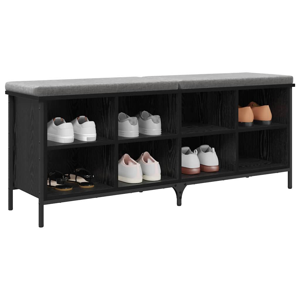 vidaXL Szafka na buty z półką Czarny Dąb 131 x 35 x 50 cm