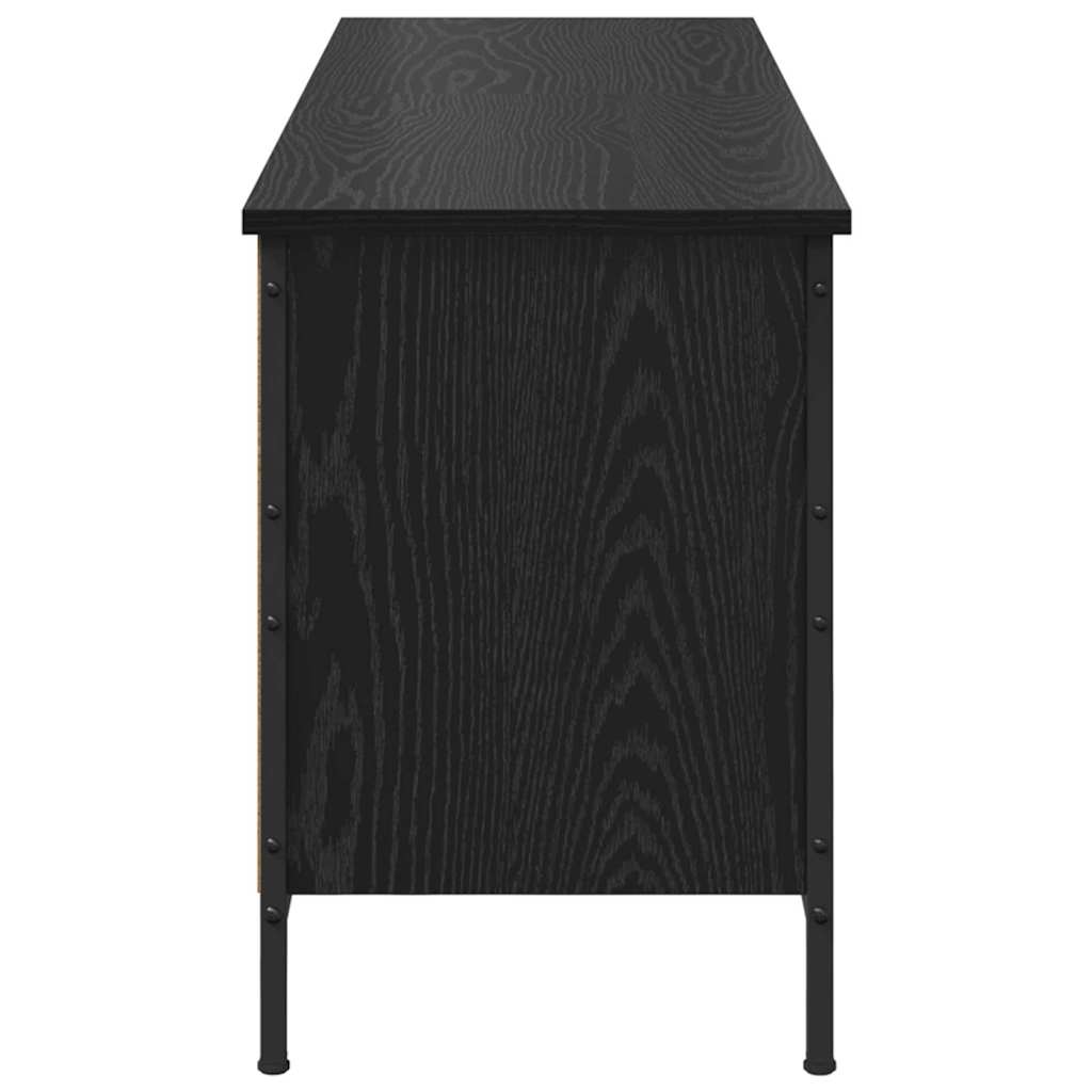 vidaXL Szafka na buty z półką Czarny Dąb 131 x 35 x 50 cm