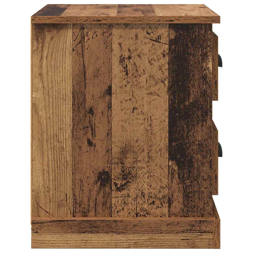 vidaXL Szafka Nocna z szufladą 2 pcs Stare drewno 39 x 39 x 47.5 cm