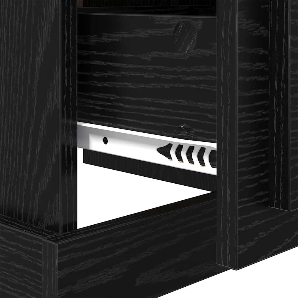 vidaXL Szafka Nocna z szufladą 2 pcs Czarny Dąb 39 x 39 x 47.5 cm
