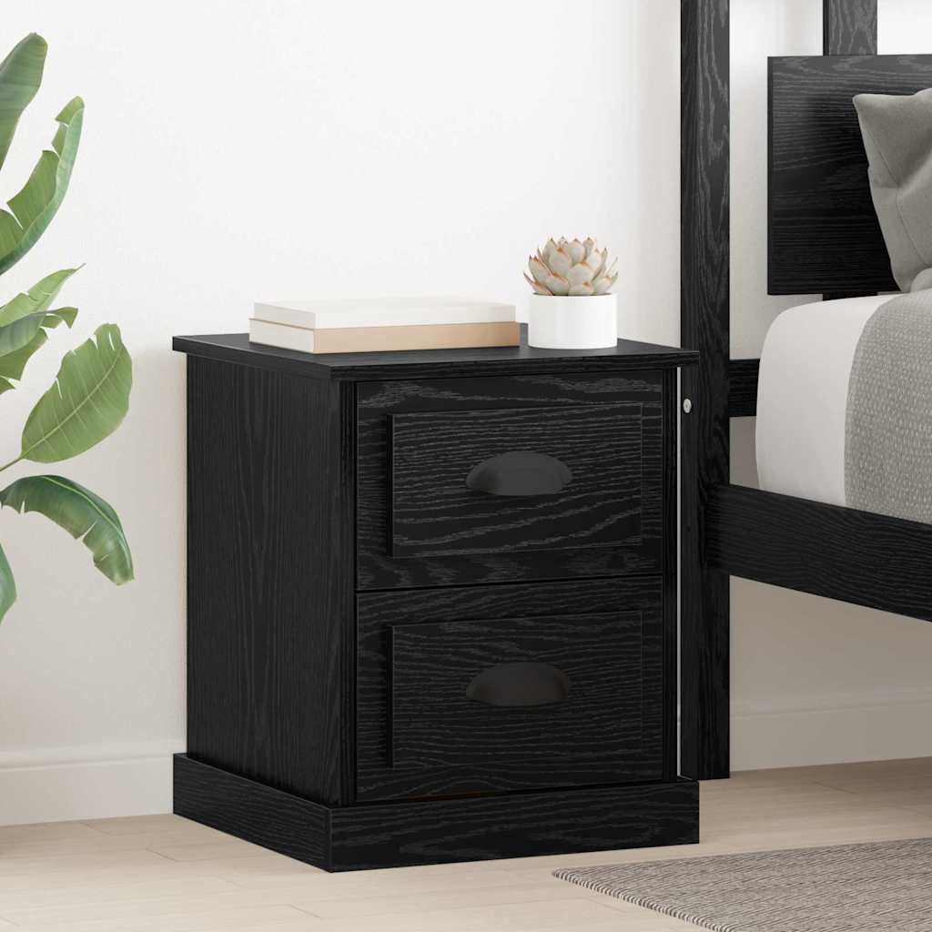 vidaXL Szafka Nocna z szufladą 2 pcs Czarny Dąb 39 x 39 x 47.5 cm
