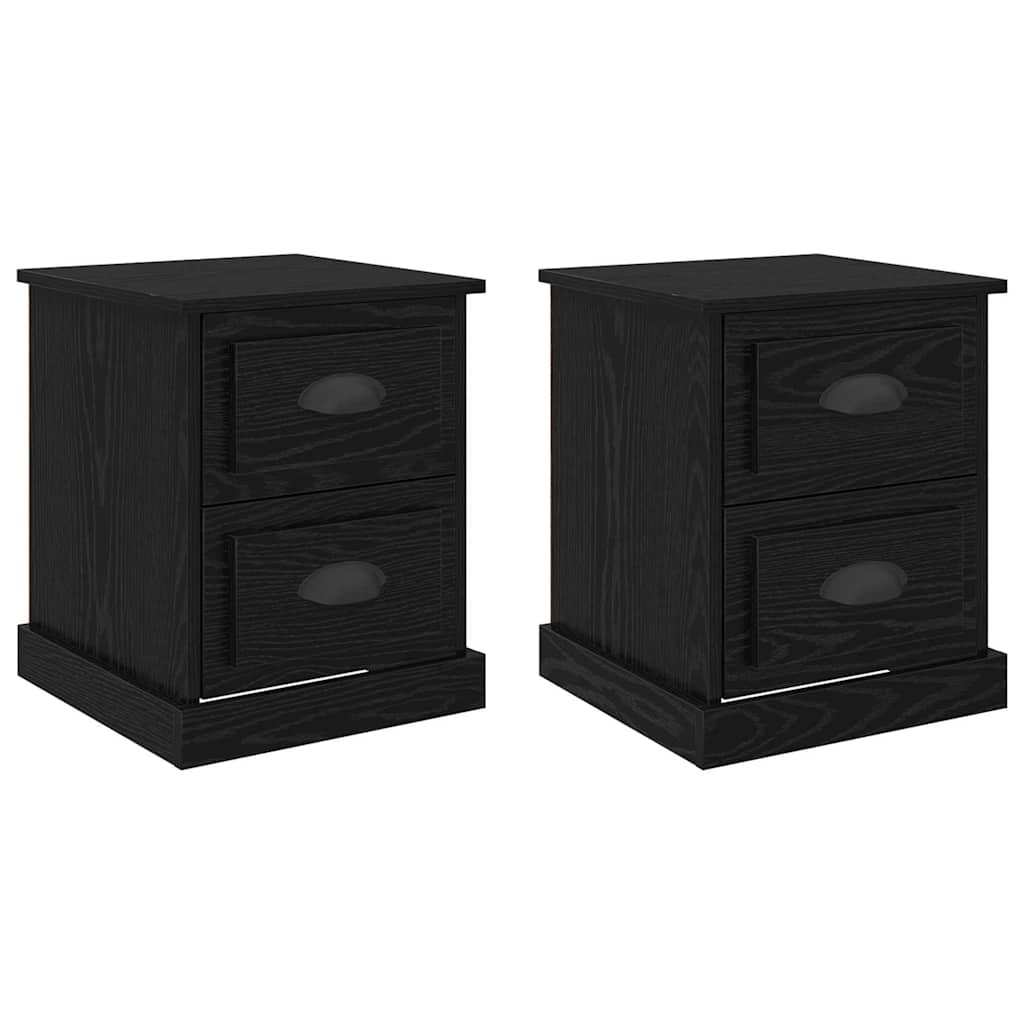 vidaXL Szafka Nocna z szufladą 2 pcs Czarny Dąb 39 x 39 x 47.5 cm