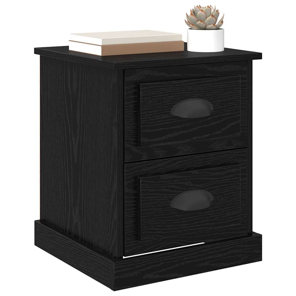 vidaXL Szafka Nocna z szufladą 2 pcs Czarny Dąb 39 x 39 x 47.5 cm