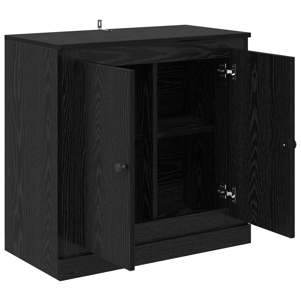 vidaXL Bufet Czarny Dąb 70 x 35,5 x 67,5 cm Materiał drewnopochodny
