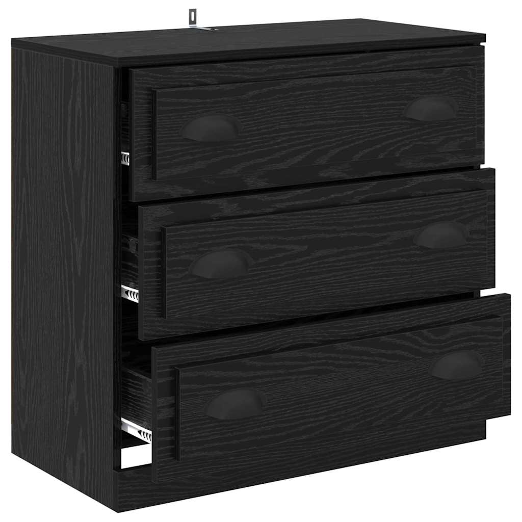 vidaXL Bufet Czarny Dąb 70 x 35,5 x 67,5 cm Materiał drewnopochodny