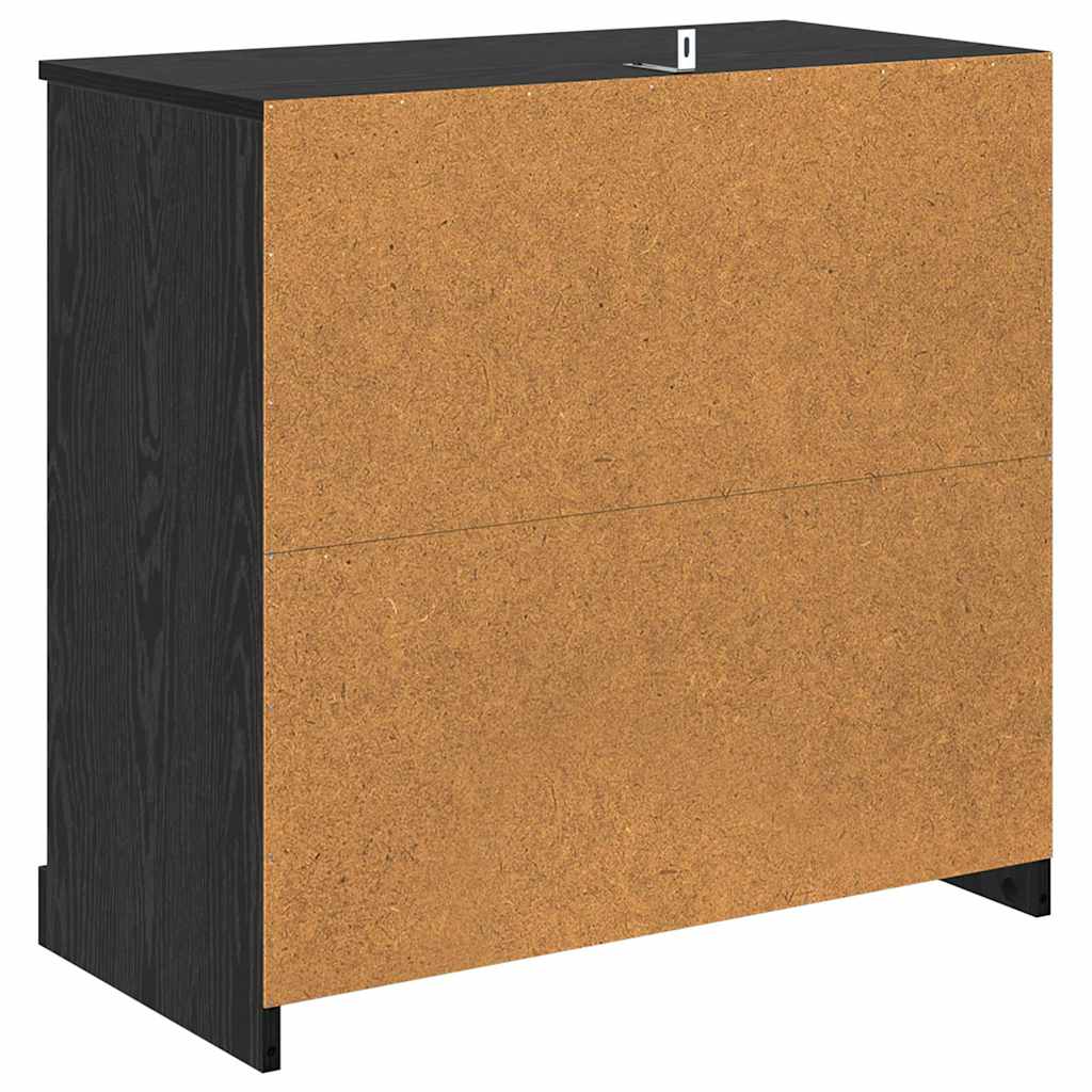 vidaXL Bufet Czarny Dąb 70 x 35,5 x 67,5 cm Materiał drewnopochodny
