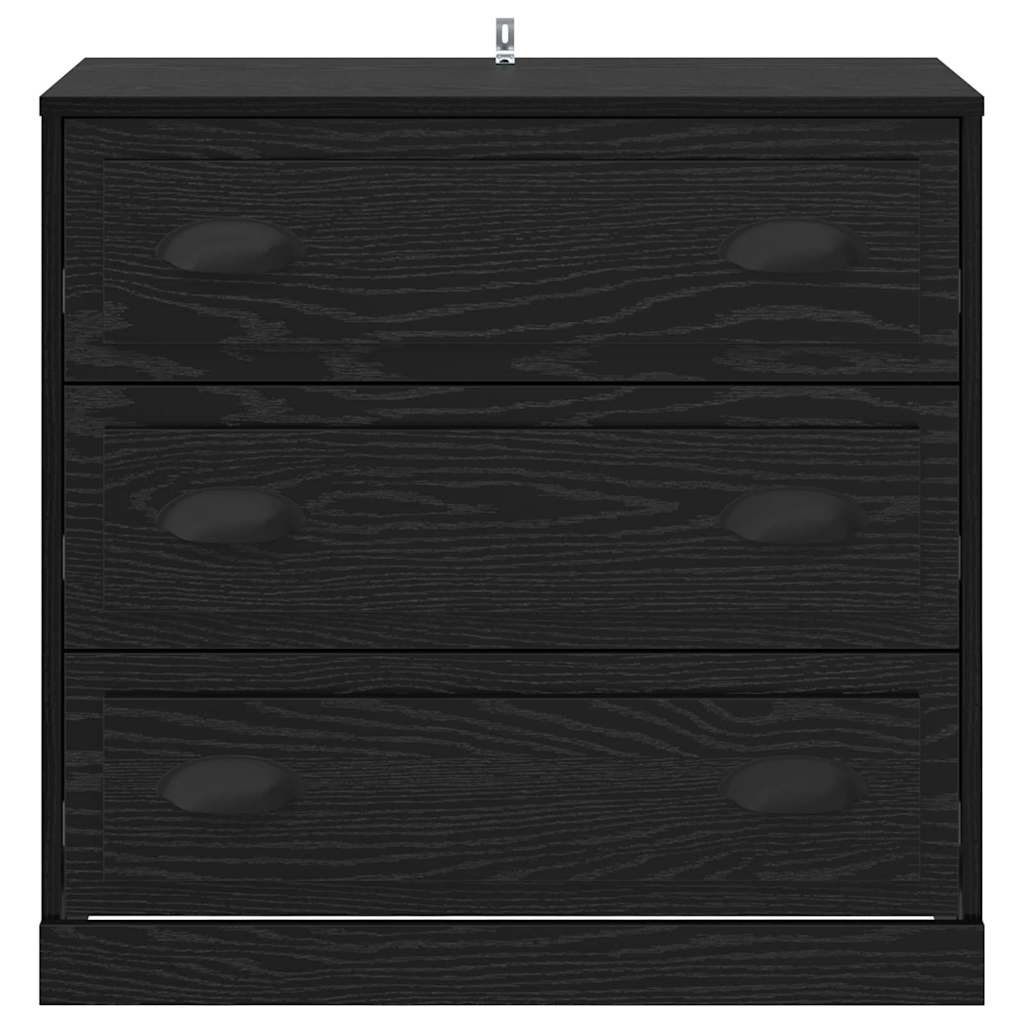 vidaXL Bufet Czarny Dąb 70 x 35,5 x 67,5 cm Materiał drewnopochodny