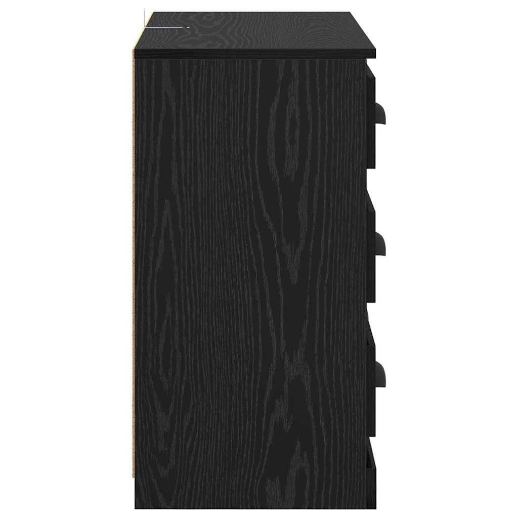 vidaXL Bufet Czarny Dąb 70 x 35,5 x 67,5 cm Materiał drewnopochodny