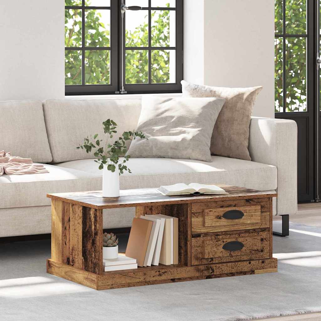 vidaXL Stolik kawowy Stare drewno 90 x 50 x 35 cm Drewno inżynieryjne