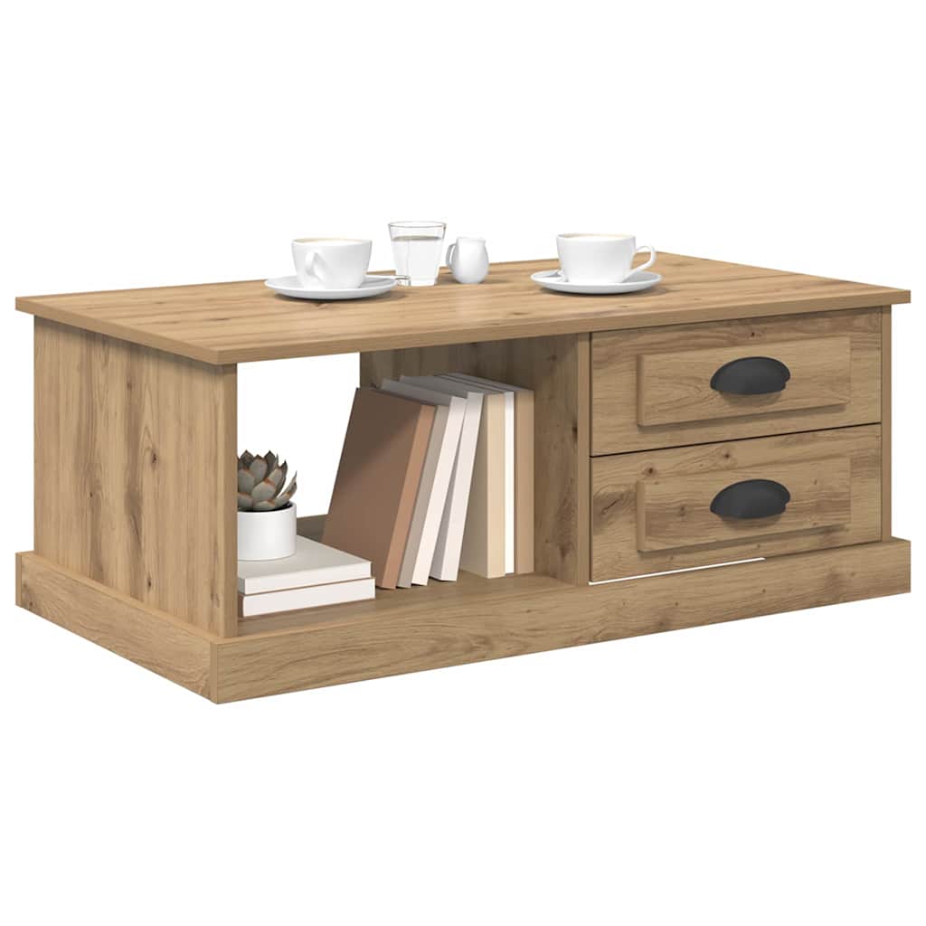 vidaXL Stolik kawowy z szufladą Dąb rzemieślniczy 90 x 50 x 35 cm
