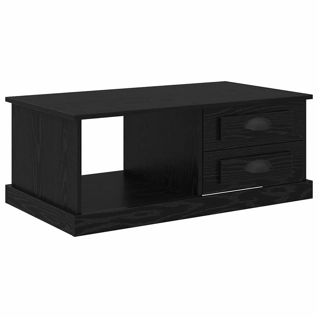 vidaXL Stolik kawowy z szufladą Czarny Dąb 90 x 50 x 35 cm