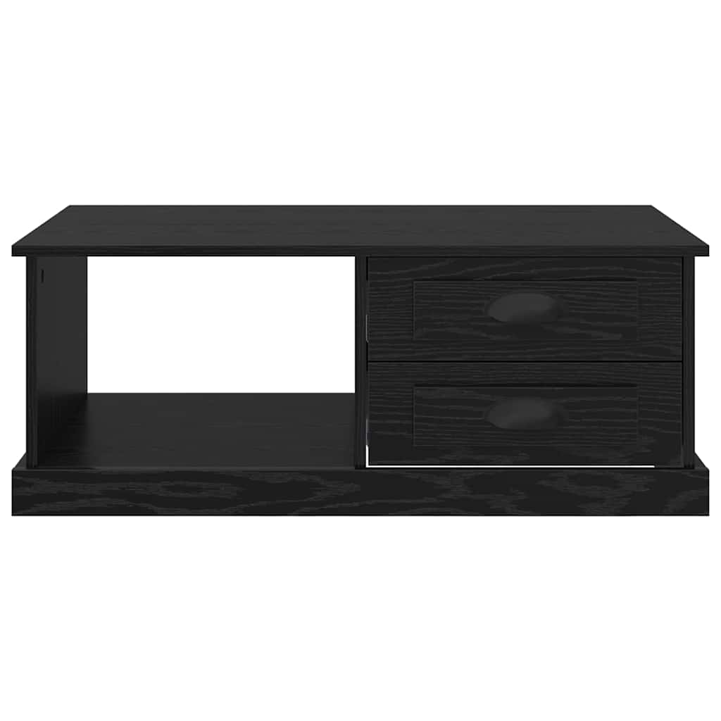 vidaXL Stolik kawowy z szufladą Czarny Dąb 90 x 50 x 35 cm