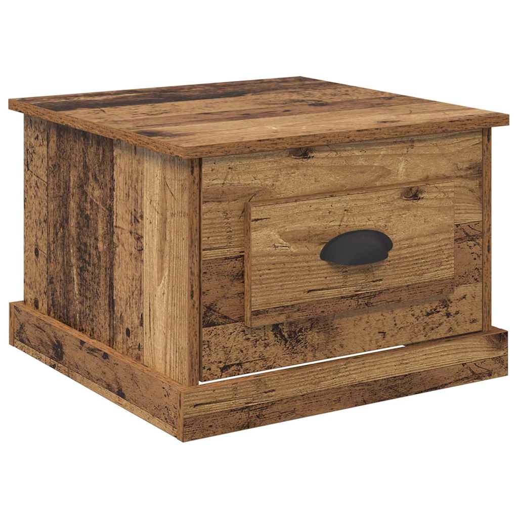 vidaXL Stolik kawowy z szufladą Stare drewno 50 x 50 x 35 cm