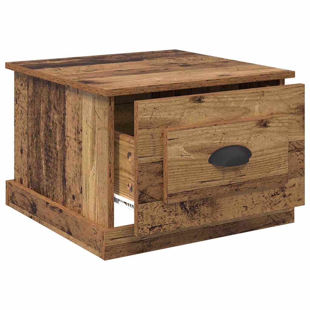 vidaXL Stolik kawowy z szufladą Stare drewno 50 x 50 x 35 cm